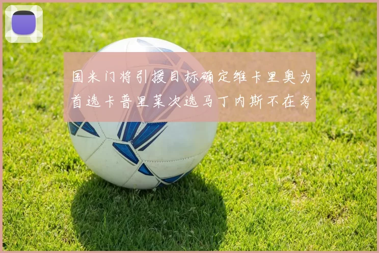 国米门将引援目标确定维卡里奥为首选卡普里莱次选马丁内斯不在考虑之中